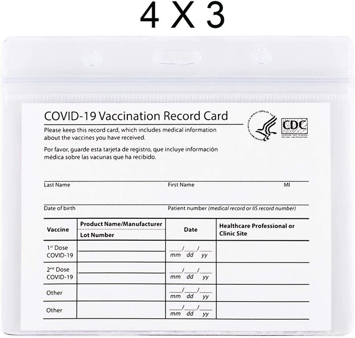 CDC Vaccination Card Protector